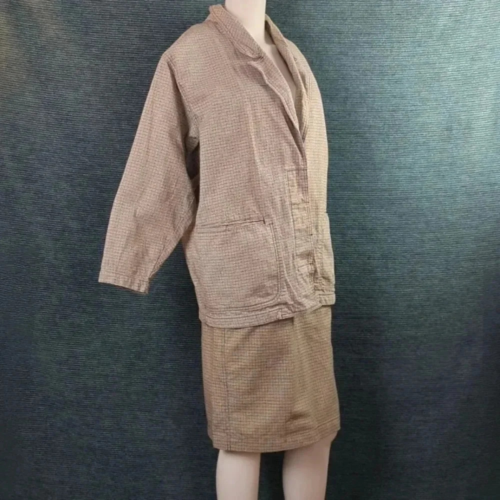 Vintage 80s In-Wear Women's Suit; Skirt & Blazer 100% Cotton - Picture 5 of 16